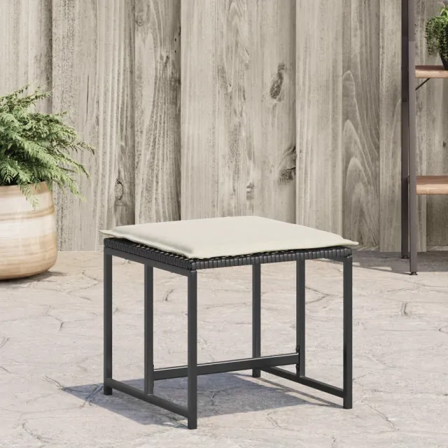 vidaXL Tuinkrukken met kussens 4 st poly rattan zwart, foto 2