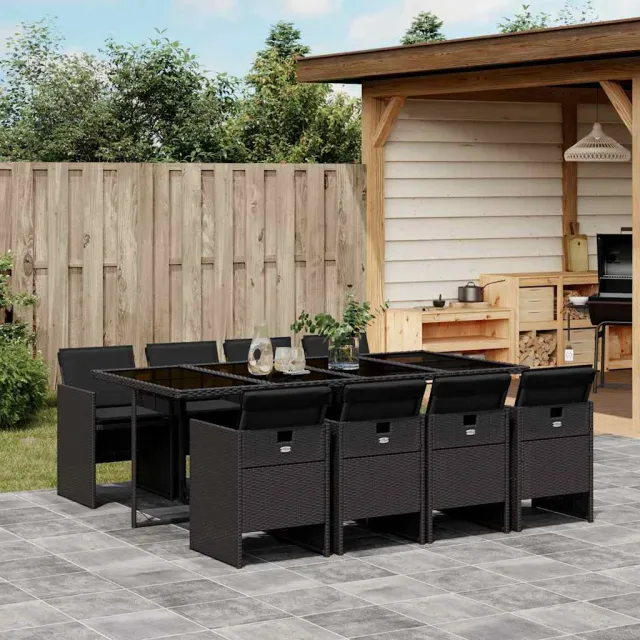 vidaXL 9-delige Tuinset poly rattan zwart, foto 2
