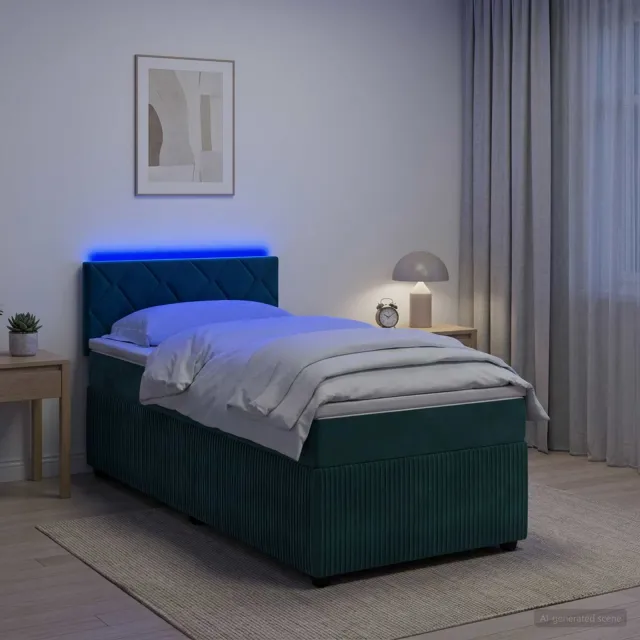 vidaXL Boxspringbed met matras Donkergroen 80 x 200 cm Fluweel