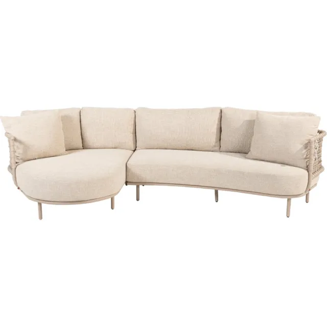4 Seasons Outdoor 4 Seasons Sardinia ronde hoekbank - Latte Taupe/Zand/Beige