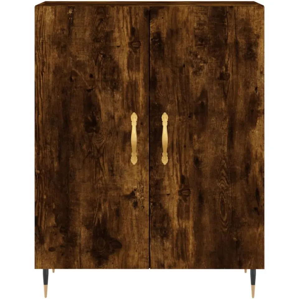 vidaXL Dressoir 69,5x34x90 cm bewerkt hout gerookt eikenkleurig
