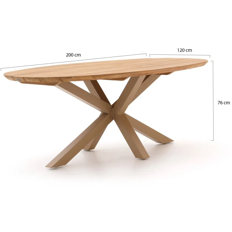 Hartman tuinmeubelen Hartman San Sebastian dining tuintafel 200x120x76cm taupe, foto 2