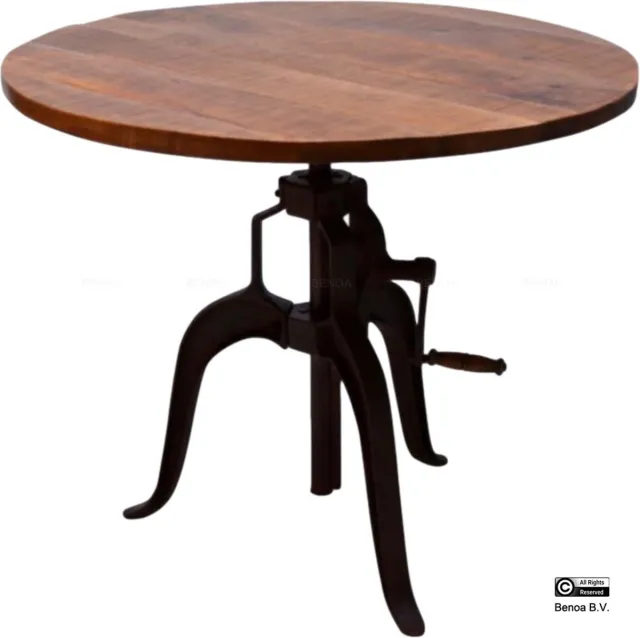 Benoa Bartafel Crank rond mangohout verstelbaar 75 cm Naturel