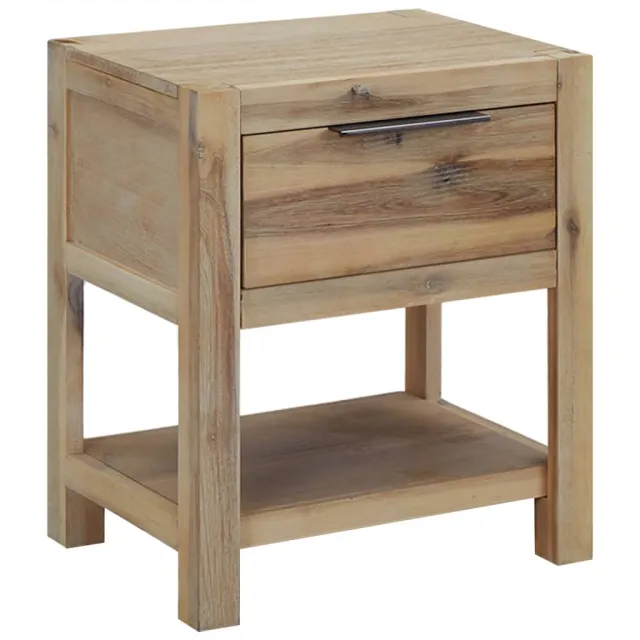 vidaXL Nachtkastje met lade 40x30x48 cm massief acaciahout Bruin