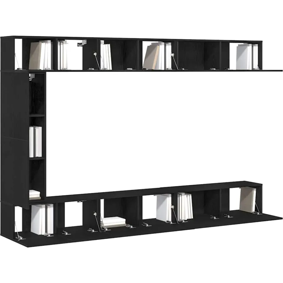 vidaXL TV Cabinet Set 9 st 30,5 x 30 x 110 cm Zwart Eiken