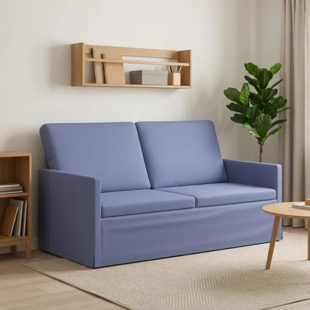 vidaXL 2-zits bank Jeans Blauw 150 x 81 x 82 cm Stof