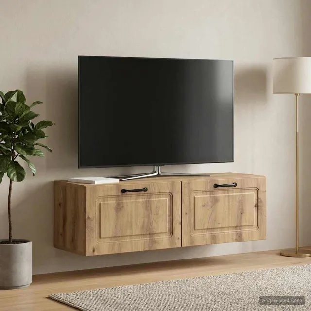 vidaXL Wandbeugel TV-kast 98 x 31 x 30 cm Artisanaal eiken, foto 2