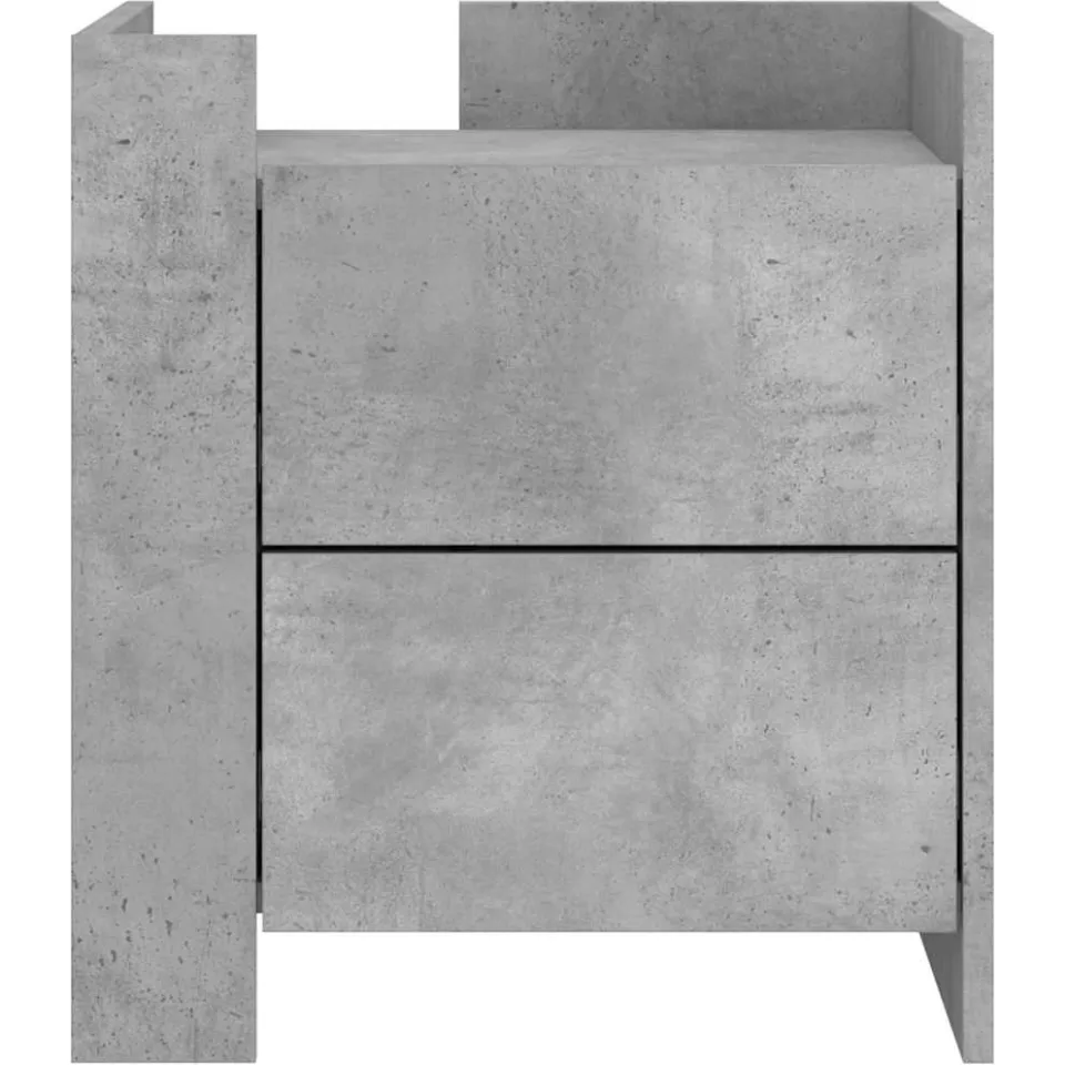 vidaXL Nachtkastje 45x50x50 cm bewerkt hout betongrijs