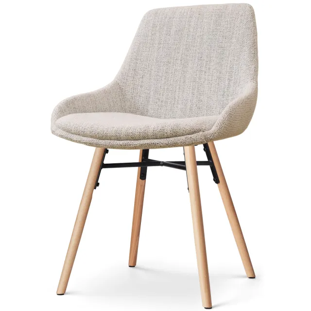Nolon Nena-Isa eetkamerstoel beige gemêleerd - houten onderstel