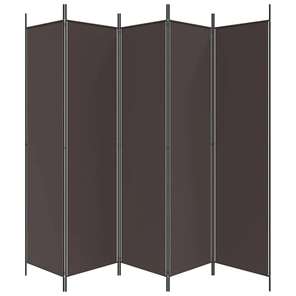 vidaXL Kamerscherm met 5 panelen 250x200 cm stof bruin, foto 5