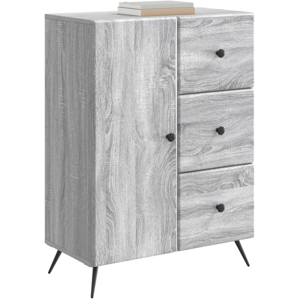 vidaXL Dressoir Grijs sonoma 66 x 34,5 x 90 cm Bewerkt hout