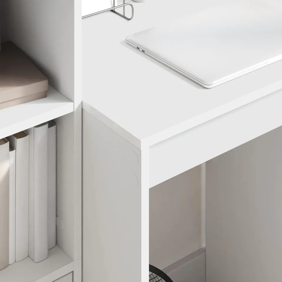 vidaXL Bureau Wit 145,5 x 40 x 127 cm 2 st, foto 3