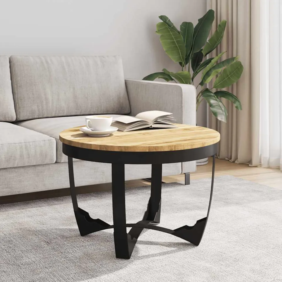 vidaXL Salontafel 60x40 cm massief ruw mangohout bruin, foto 3