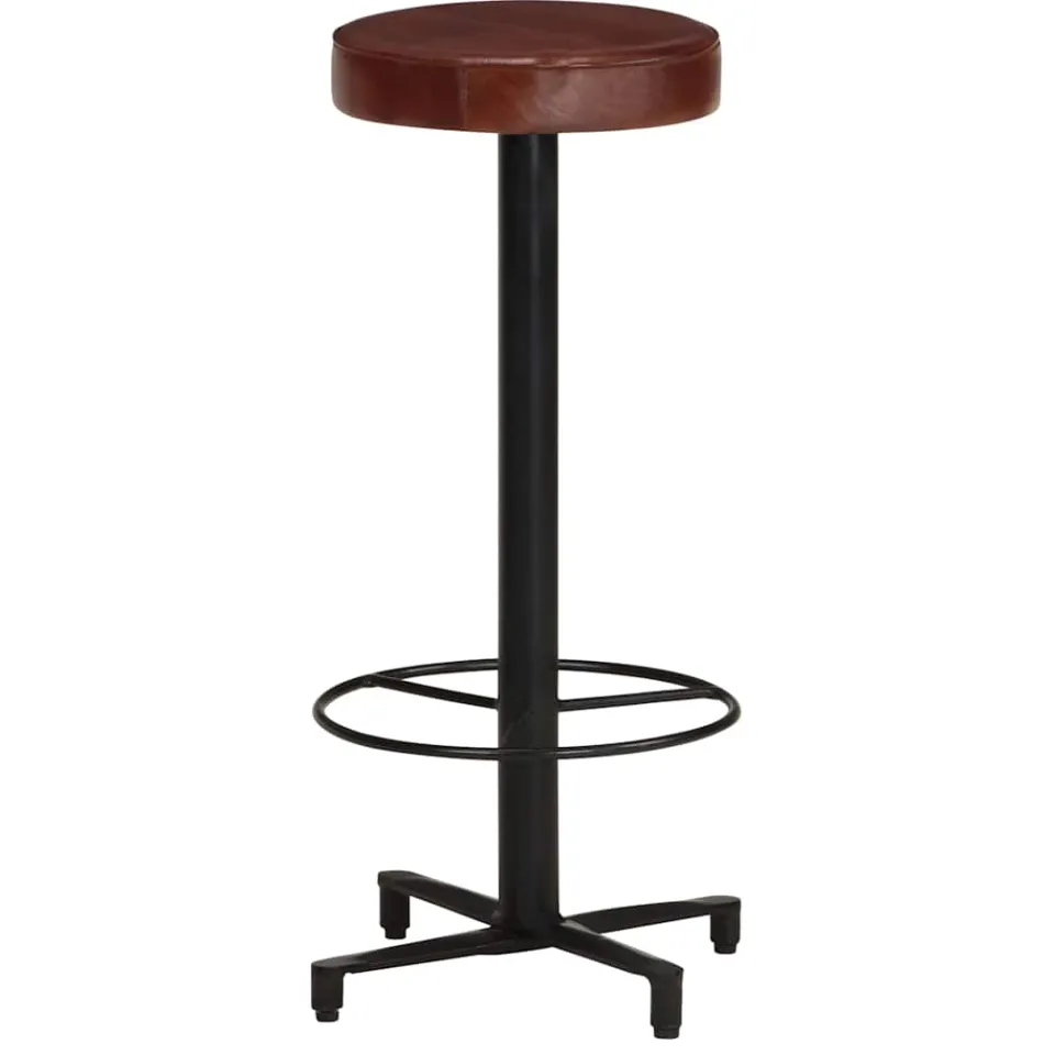 vidaXL Barkrukken 2 st 76 cm echt leer bruin, foto 2