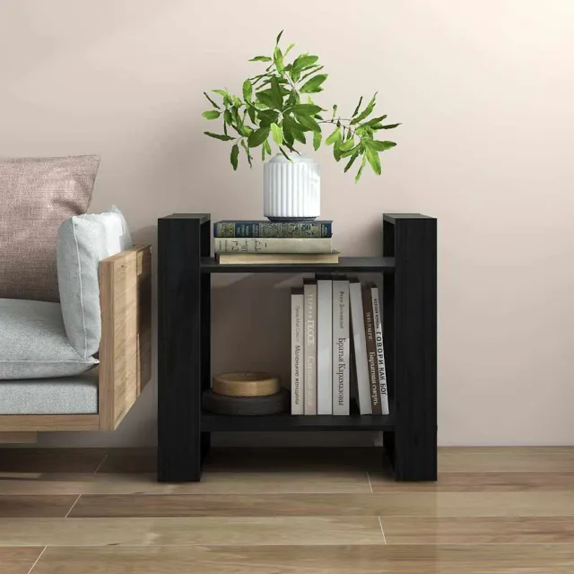 vidaXL Boekenkast/kamerscherm 60x35x57 cm massief grenenhout zwart, foto 2
