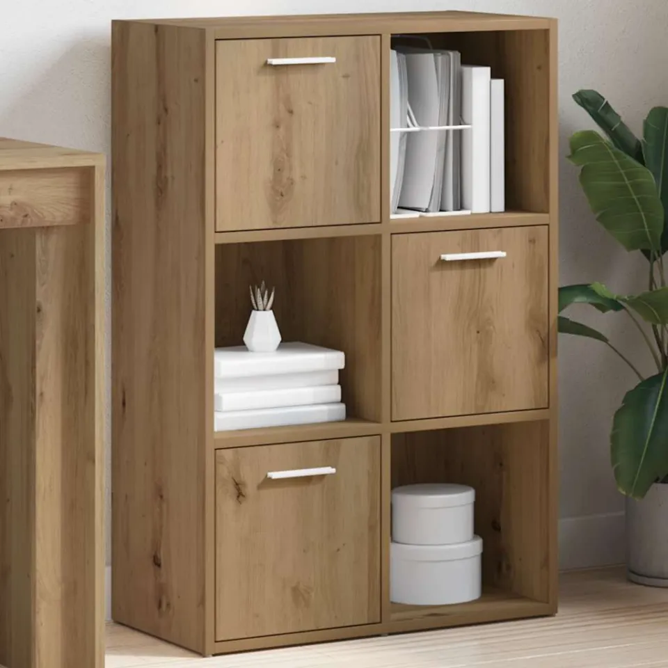 vidaXL Boekenrek 60,5x30x90 cm bewerkt hout artisanaal eikenkleurig, foto 3