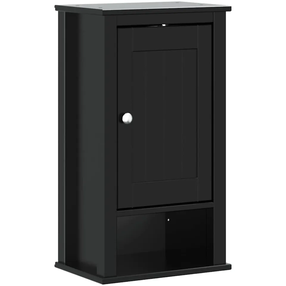 vidaXL 4-delige Badkamermeubelset BERG massief grenenhout zwart, foto 4