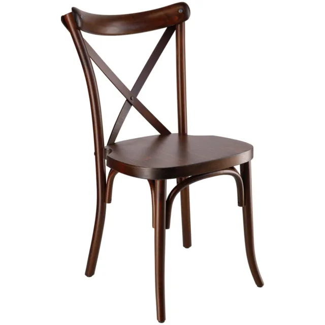 Vega 2x VEGA Bentwood stoel Crossback; 41x41.5x89 cm (BxDxH); zitting walnoot, frame walnoot; 2 stuk / verpakking