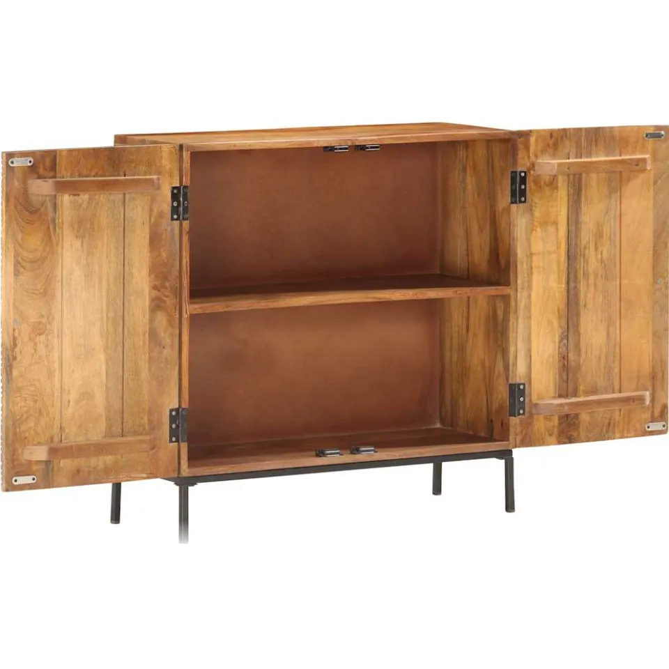 vidaXL Dressoir 75x30x75 cm massief mangohout bruin, foto 3