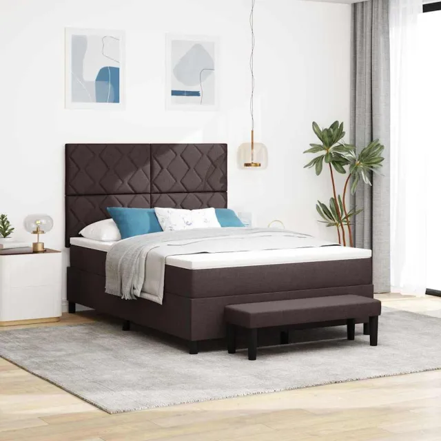 vidaXL Boxspringbed met hoofdeinde Donkerbruin 160 x 200 cm Stof