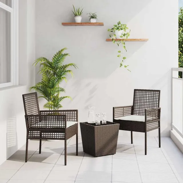 vidaXL Tuin Bistro Set 3 st Bruin poly rattan, foto 2