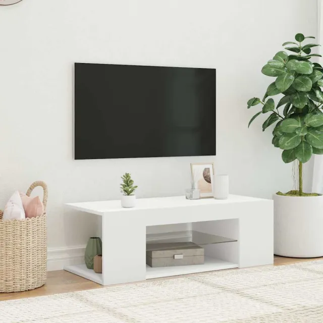 vidaXL Tv-meubel met LED-verlichting 90x39x30 cm wit, foto 2
