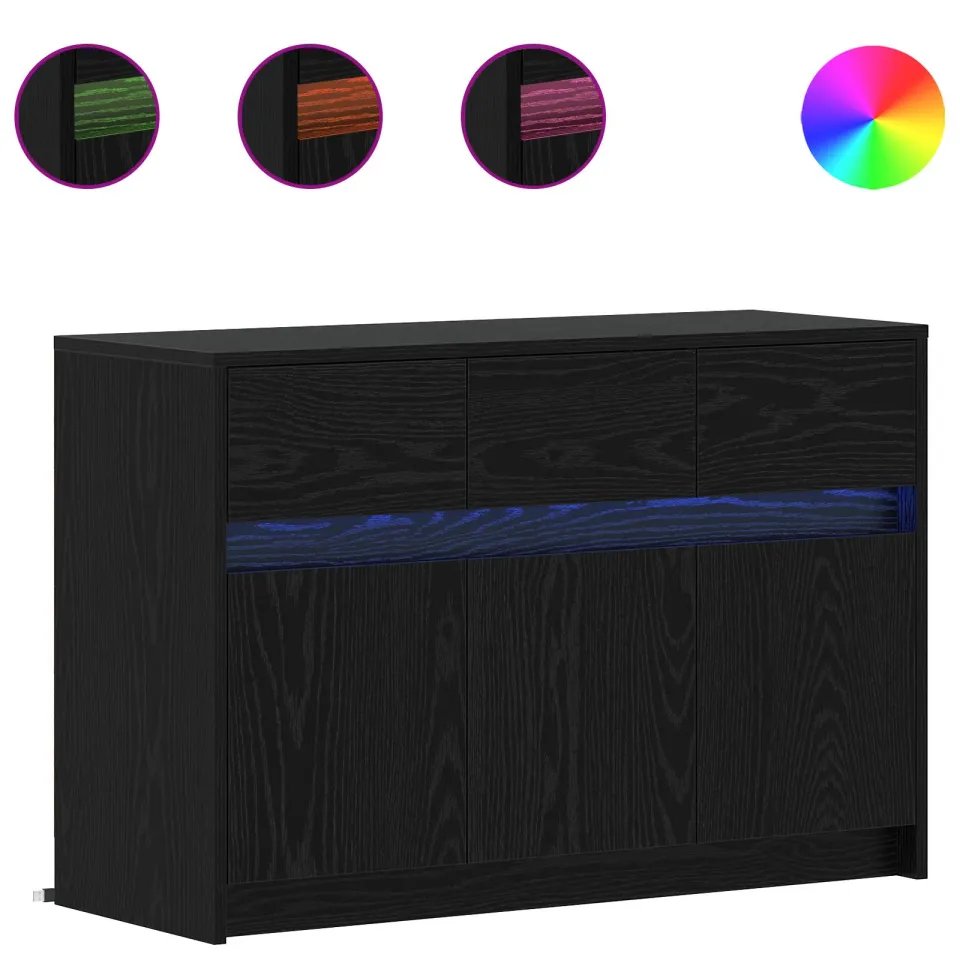 vidaXL TV-kast 91 x 34 x 61 cm Zwart eiken Bewerkt hout, foto 3