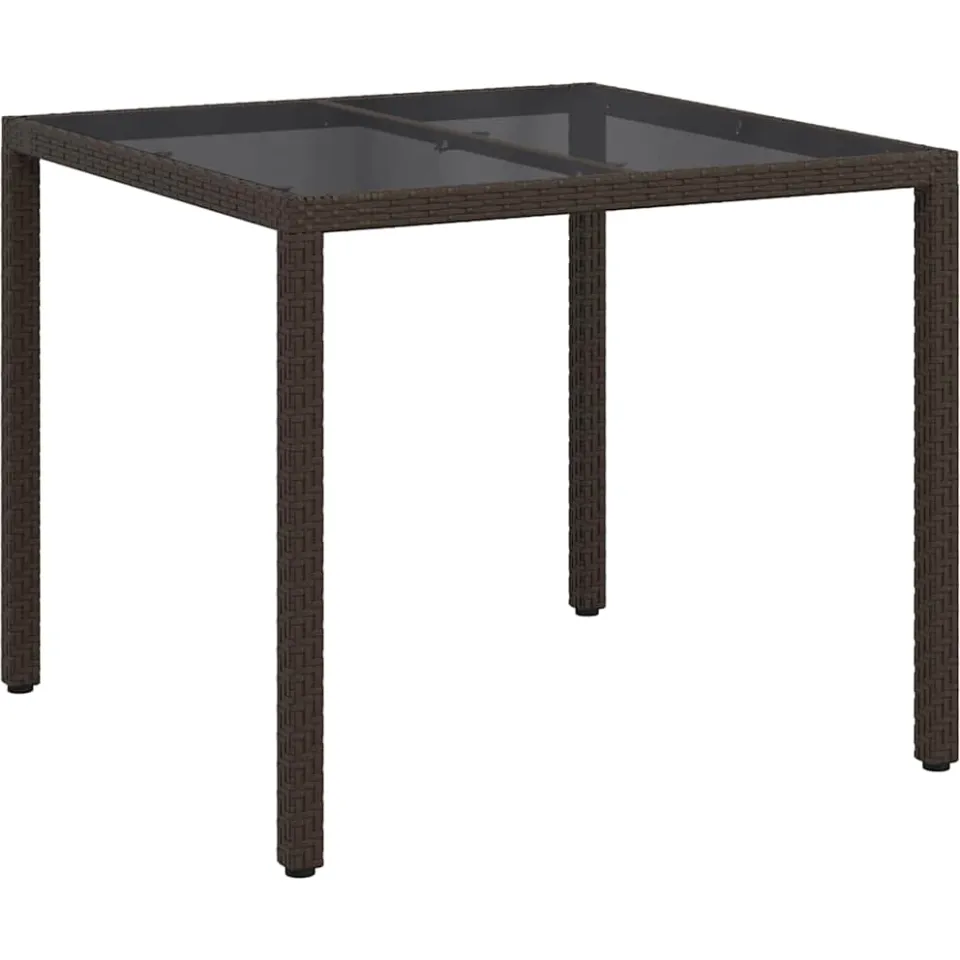 vidaXL Tuinstafel Bruin 90 x 90 x 75 cm poly rattan, foto 3