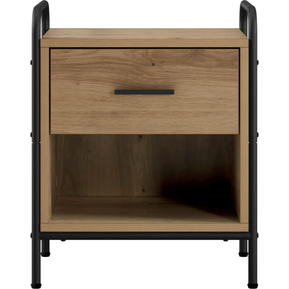 vidaXL Nachtkastje Artisanaal eiken 40 x 30 x 50 cm Bewerkt hout, foto 4