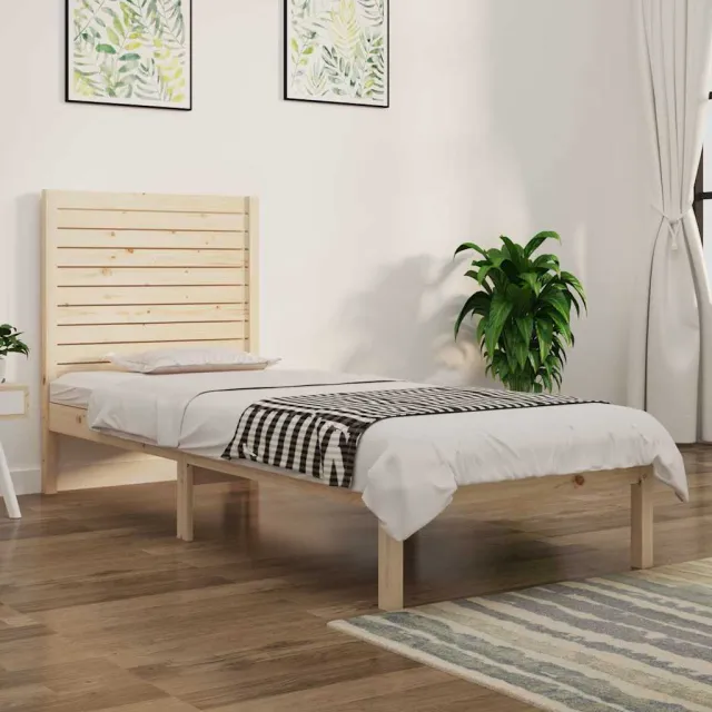vidaXL Bedframe massief hout 75x190 cm bruin