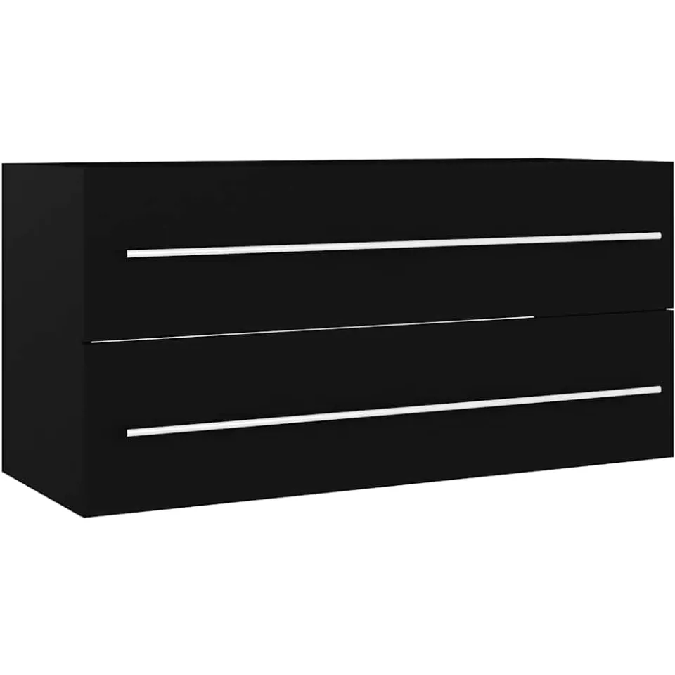 vidaXL 804719 Wastafelkast 100x38,5x48 cm bewerkt hout zwart