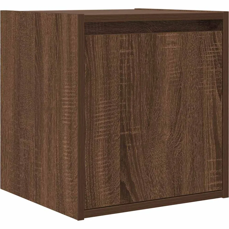 vidaXL Nachtkastje wandgemonteerd 38x34x40 cm bruin eikenkleur