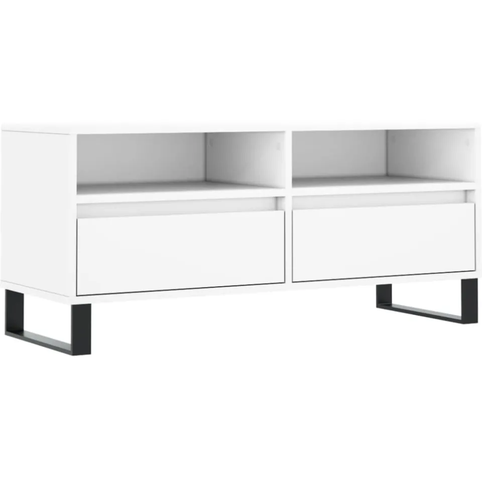 vidaXL Tv-meubel 100x34,5x44,5 cm bewerkt hout wit, foto 3