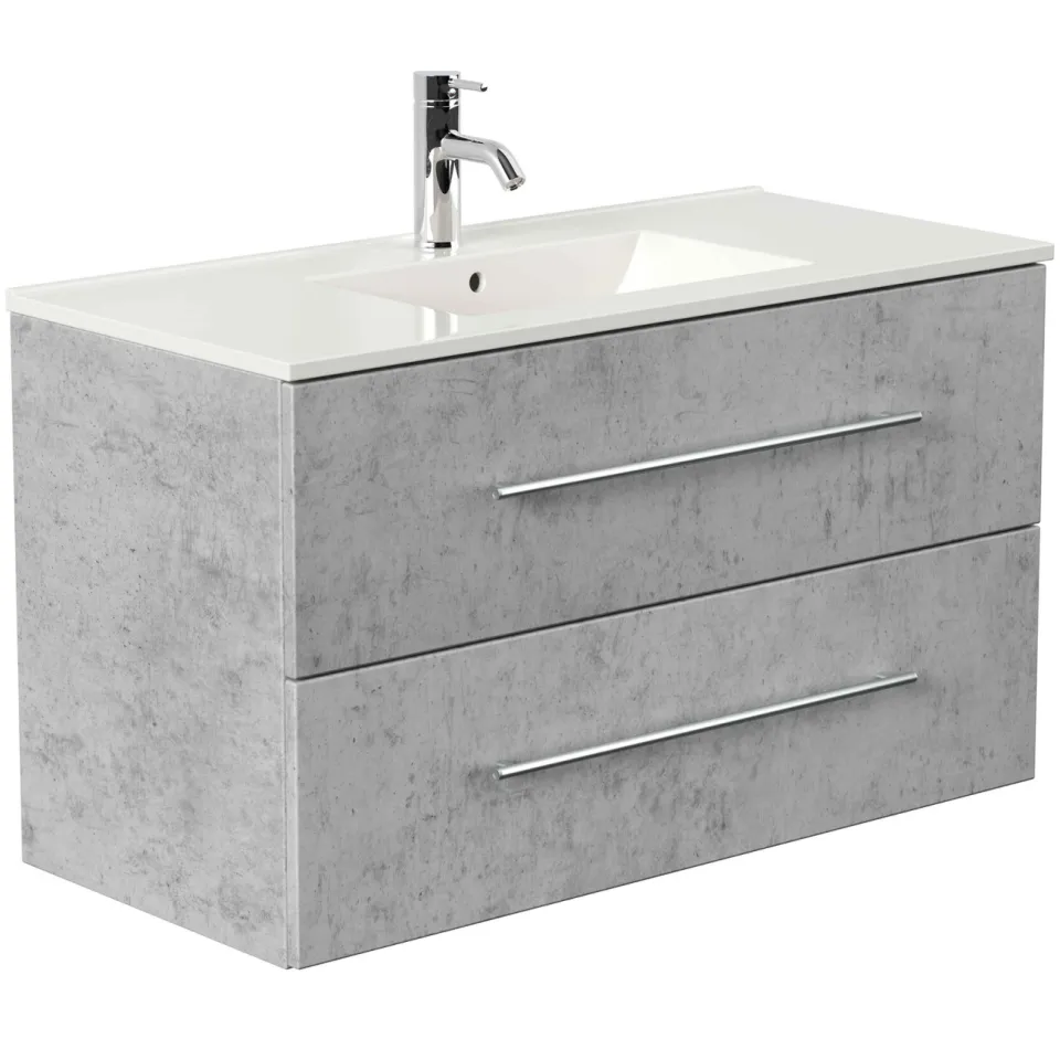 Wastafelkast Odin Beton 100 cm grijs, foto 3