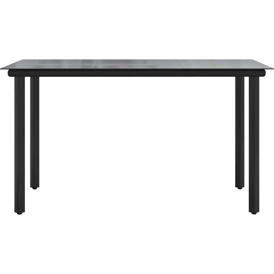 vidaXL Tuintafel 200x100x74cm staal en gehard glas zwart