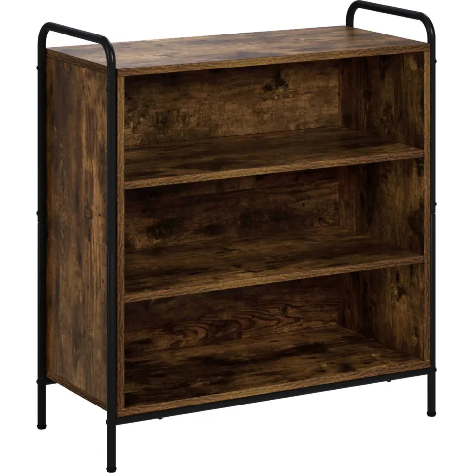 vidaXL Dressoir Gerookt eiken 97 x 33 x 81 cm Bewerkt hout, foto 3