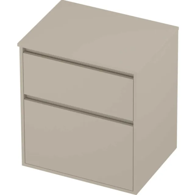 Proline Deck Badmeubelset Greeploos Asymmetrisch Kader 60x46x67 cm Soft Linen Beige