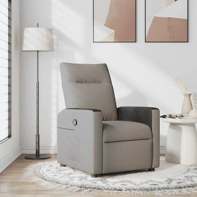 vidaXL Fauteuil verstelbaar stof taupe