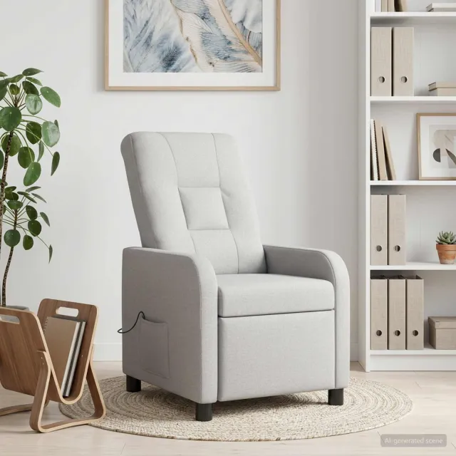 vidaXL Massage Recliner Wolkengrijs Stof grijs