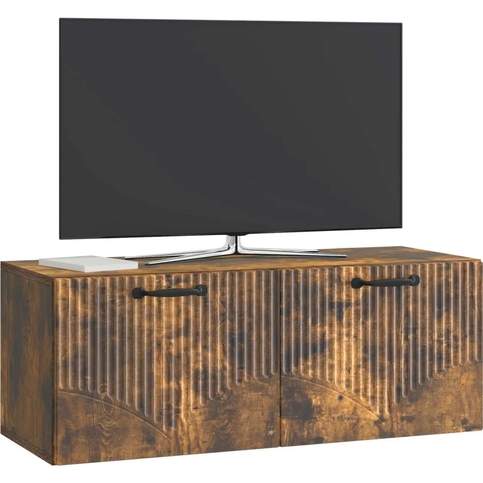 vidaXL Wandbeugel TV-kast Gerookt eiken 78,5 x 31 x 30 cm Bewerkt hout Bruin