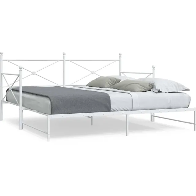 vidaXL Slaapbank met onderschuifbed zonder matras 100x190 cm staal wit