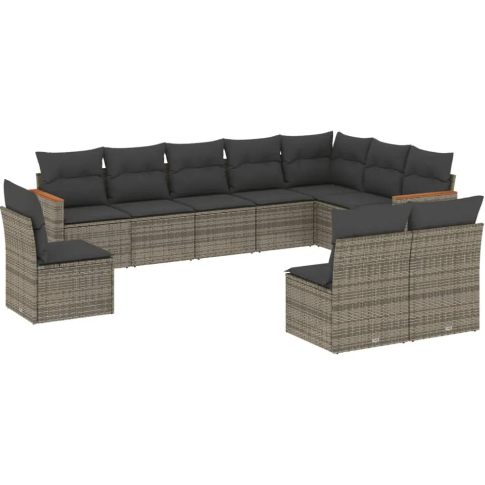 vidaXL Patio Sofa Set 10-zits Grey, foto 3