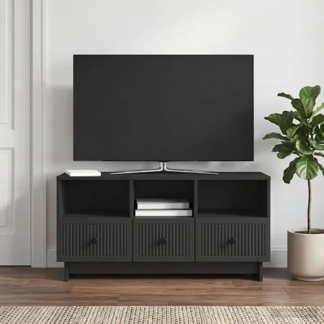 vidaXL TV-kast met lade Zwart 102 x 34,5 x 50 cm Bewerkt hout, foto 2