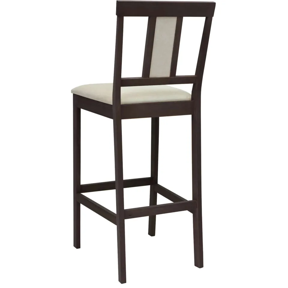 vidaXL Barkruk 2 st Lichtbruin en Beige Massief Rubberhout en Stof, foto 4