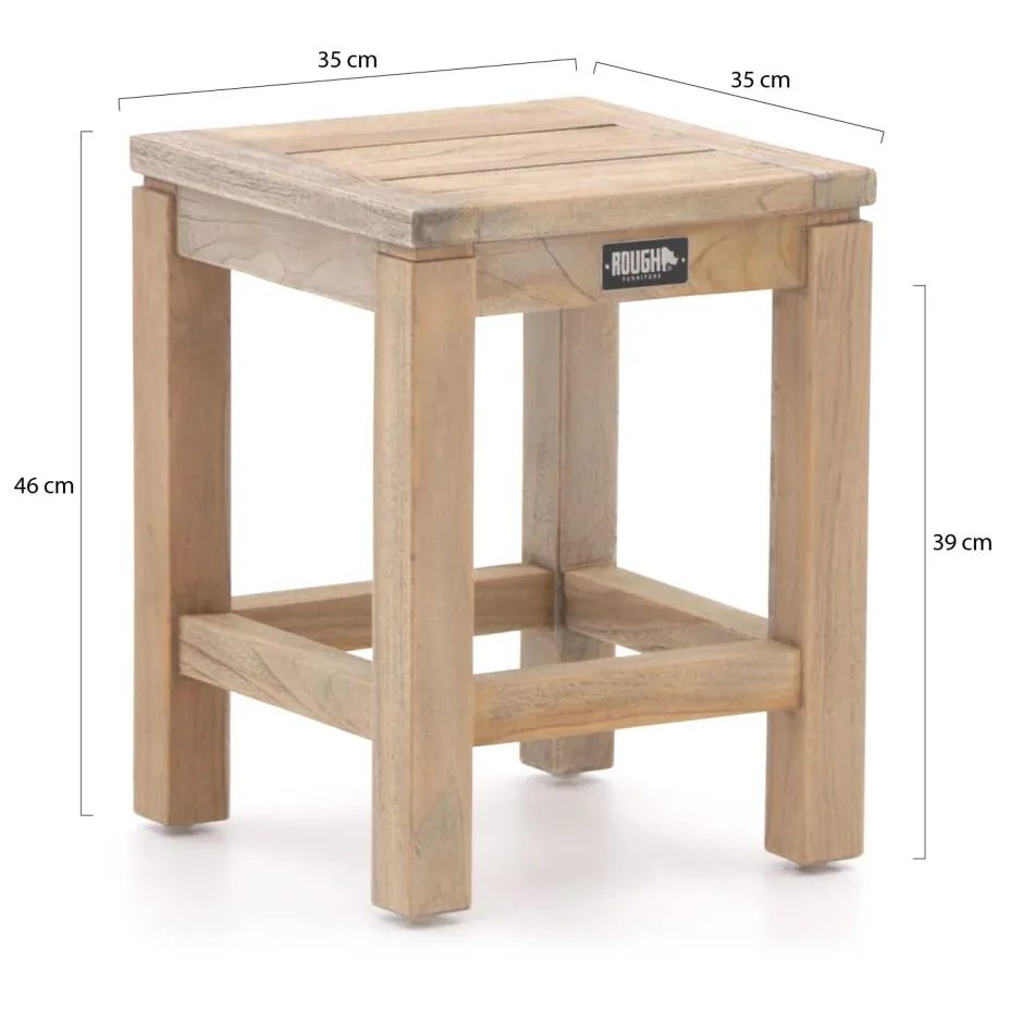 ROUGH Furniture ROUGH-X Lage kruk bruin, foto 3