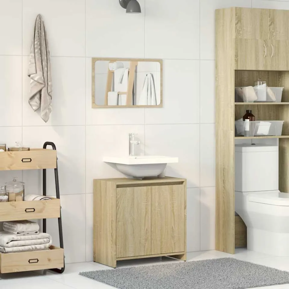 vidaXL 2-delige Badkamermeubelset bewerkt hout sonoma eikenkleurig, foto 3