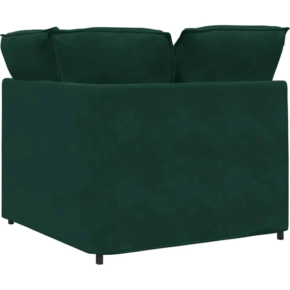 vidaXL Modulaire bank hoekmodule met kussens 100 cm donkergroen groen, foto 4