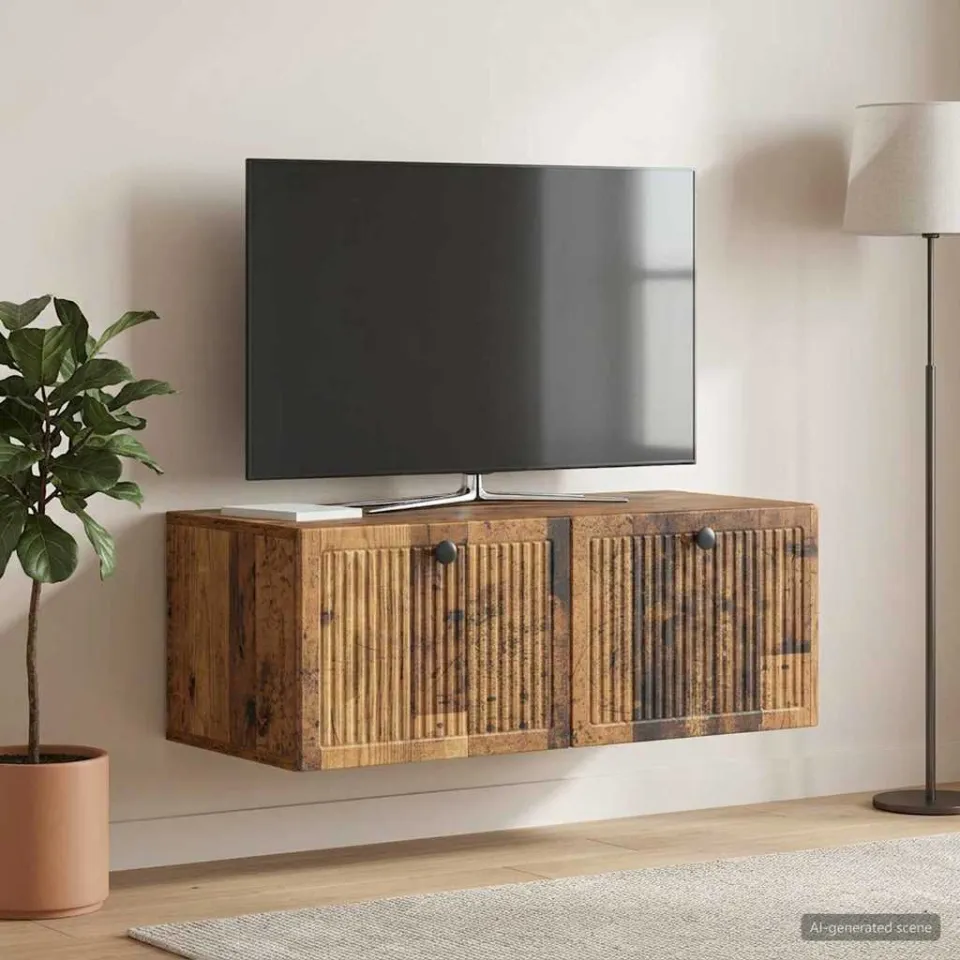 vidaXL Wandbeugel TV-kast Oud hout 78,5 x 41 x 30 cm Bewerkt hout bruin, foto 4