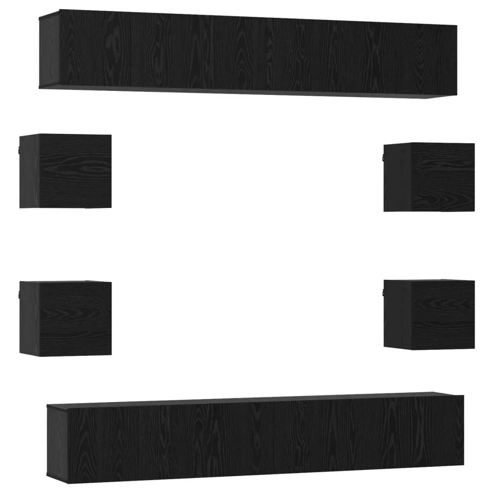 vidaXL Tv-meubelset 10 st 180 x 30 x 30 cm Zwart eiken, foto 3