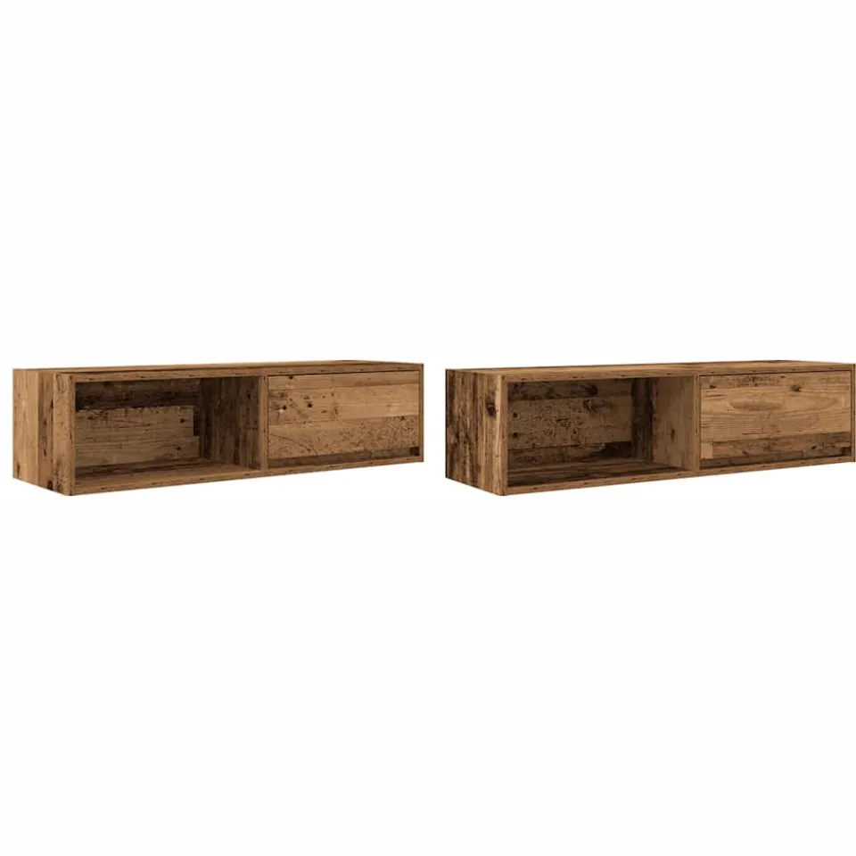 vidaXL Tv-meubels 2 st 100x31x25,5 cm bewerkt hout oud houtkleurig Bruin